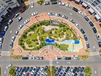Miniature golf course surrounded by residential parking