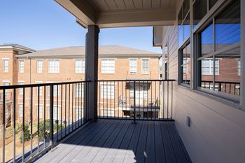Balcony with black railing
