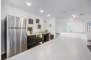 Grand Rapids apartment for rent - a kitchen with a counter top and a refrigerator