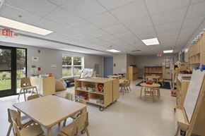 Columbus apartment for rent - a classroom in a school with tables and chairs