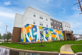 Whitehall apartment for rent - A large mural on the side of a building.