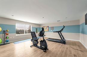 Hendersonville apartment for rent - A home gym with a treadmill, exercise bike, and a rowing machine.