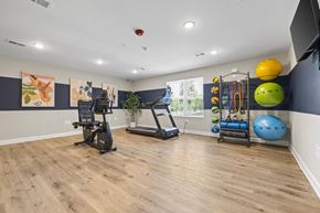 Statesville apartment for rent - A home gym with a variety of exercise equipment.