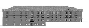 Statesville apartment for rent - a rendering of a large gray building with many windows