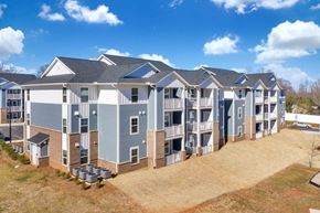 Charlotte apartment for rent - an aerial view of an apartment building with balconies