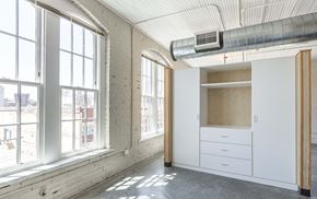 Dayton apartment for rent - Room with white cabinets at Wheelhouse Lofts, Dayton, OH, 45402