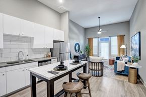 Mcdonough apartment for rent - an open kitchen and living room with a table and chairs
