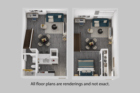 Floor plan for studio, 1 bath, 577 sqft