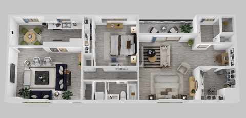 Floor plan for 2 beds, 2 baths, 1513 sqft