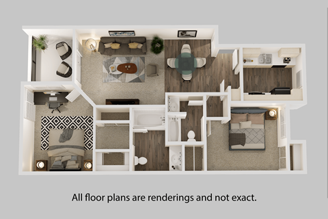Floor plan for 2 beds, 2.5 baths, 1324 sqft