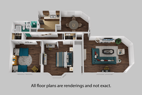 Floor plan for 2 beds, 1 bath, 850 sqft