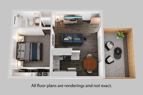 Floor plan for 1 bed, 1 bath, 650 sqft