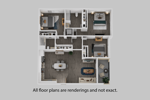 Floor plan for 3 beds, 2 baths, 1435 sqft