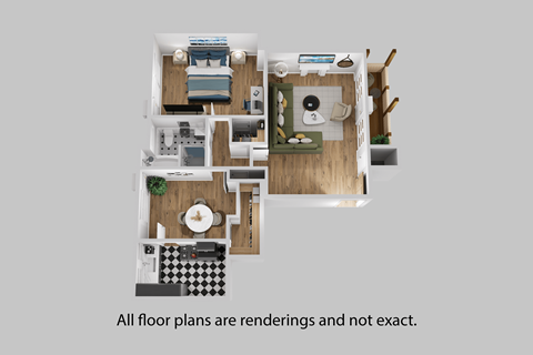 Floor plan for 1 bed, 1 bath, 920 sqft