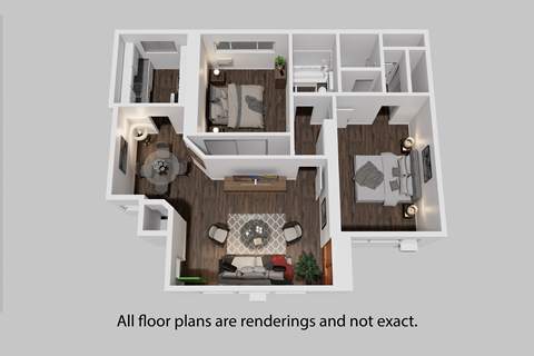 Floor plan for 2 beds, 2 baths, 1200 sqft
