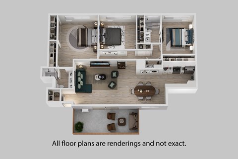 Floor plan for 3 beds, 2 baths, 1500 sqft