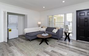 Los Angeles apartment for rent - a living room with a couch and a coffee table