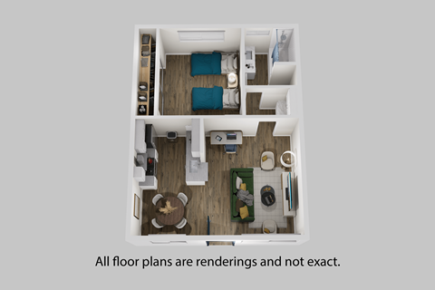 Floor plan for 2 beds, 1 bath, 1100 sqft