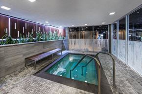 Los Angeles apartment for rent - a small pool in the middle of a room with a bench