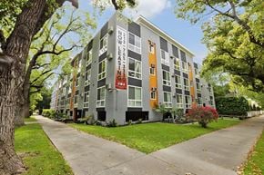 Los Angeles apartment for rent - an apartment building with a sidewalk in front of it