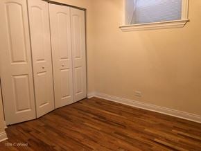 Chicago apartment for rent - the bedroom has two closets and a window