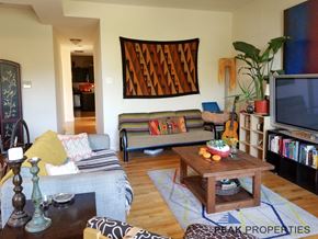 Chicago apartment for rent - a living room filled with furniture and a tv