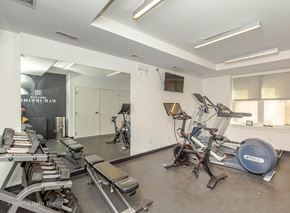 Chicago apartment for rent - a workout room with cardio equipment and weights in a gym
