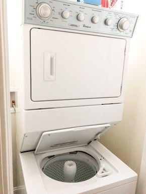 Chicago apartment for rent - a white washer and dryer in a white room