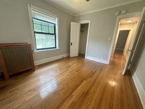 Evanston apartment for rent - a living room with a hard wood floor and a large window