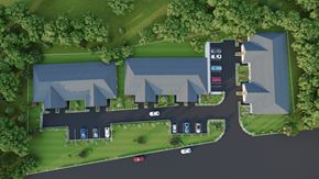 Baton Rouge apartment for rent - a rendering of a neighborhood with houses and trees