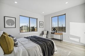 Philadelphia apartment for rent - a bedroom with a bed and two windows