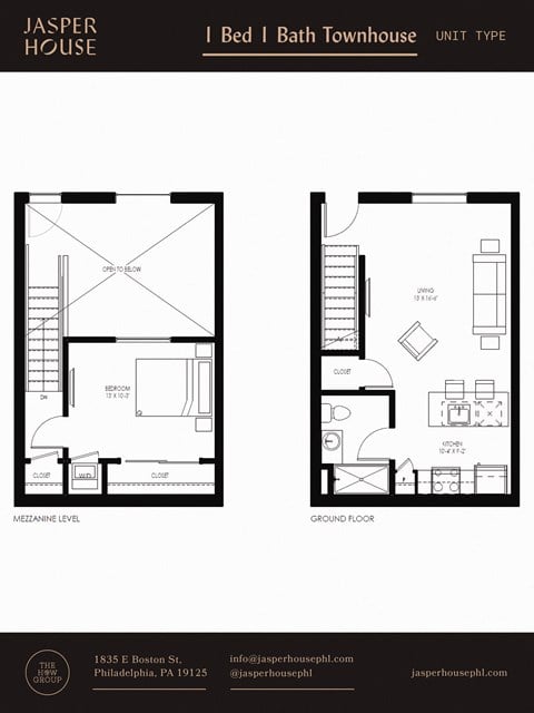 Floor plan for 1 bed, 1 bath, 630 sqft