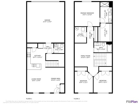 Floor plan for 3 beds, 3 baths, 1820 sqft