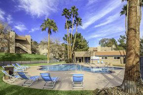 Laughlin apartment for rent - Pool And Relaxing Area at Desert Bay Apartments, Laughlin, NV, 89029