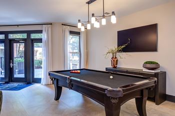Resident community room w/ kitchen, pool table, computer & coffee station
