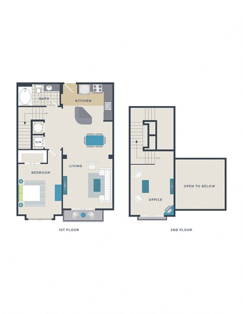 Floor plan for 1 bed, 1 bath, 948 sqft