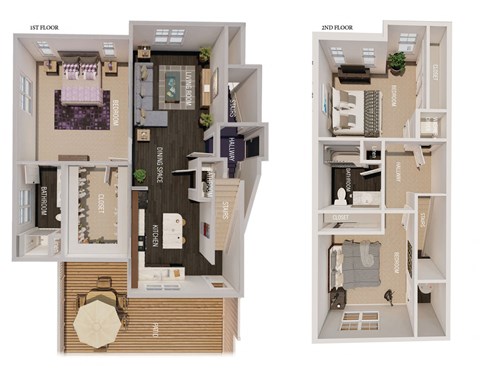 Floor plan for 3 beds, 2 baths, 1594 sqft