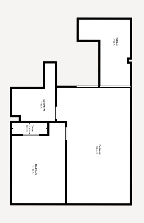Floor plan for 1 bed, 1 bath, 636 sqft