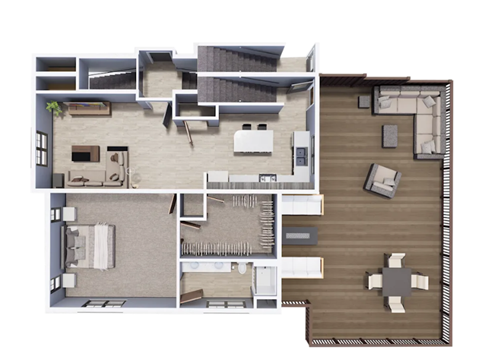 Floor plan for 3 beds, 2 baths, 1594 sqft
