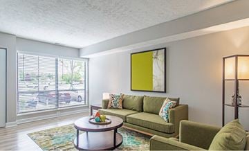 Cincinnati apartment for rent - a living room with a couch and a coffee table