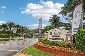 Miramar apartment for rent - A sign for Legacy at Lake Vista is in front of a building.
