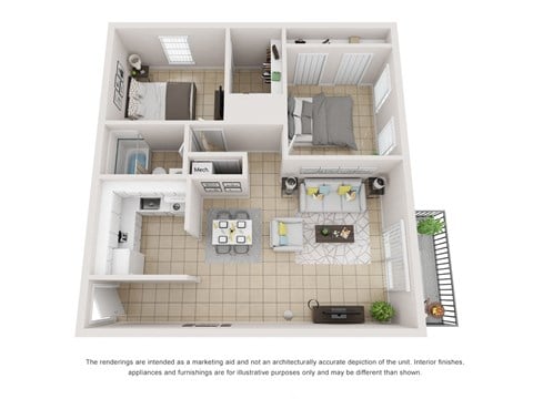 Floor plan for 2 beds, 1 bath, 900 sqft