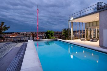 Rooftop pool and expansive sundeck