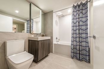 Spa inspired bathrooms with stone counters