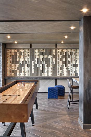 Impressive penthouse level clubroom