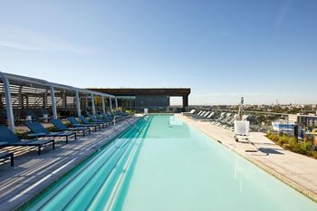 Rejuvenating rooftop deck with 25-meter lap pool