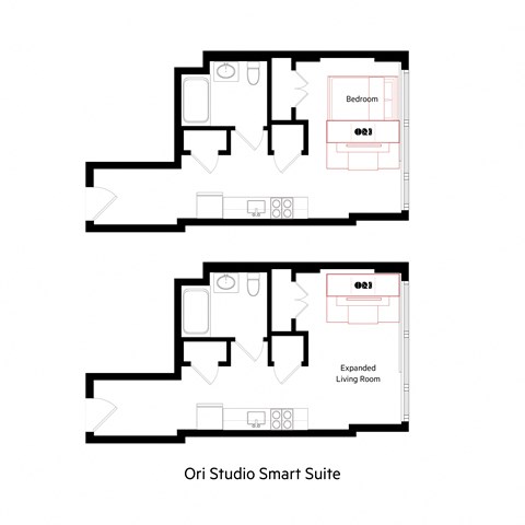 Floor plan for studio, 1 bath, 410 sqft