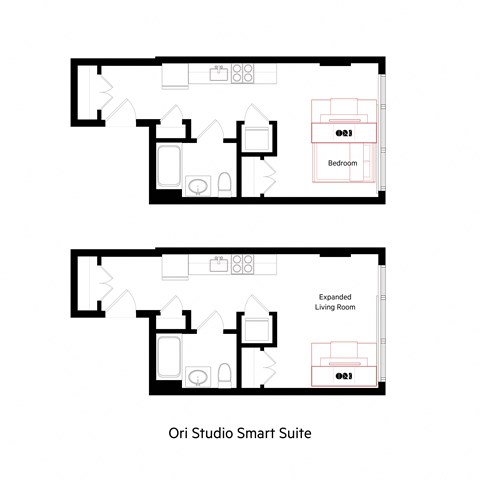 Floor plan for studio, 1 bath, 414 sqft