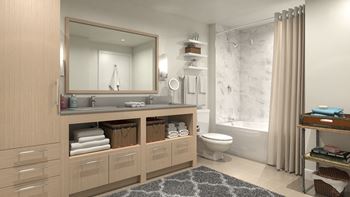Porcelain tile in bathrooms