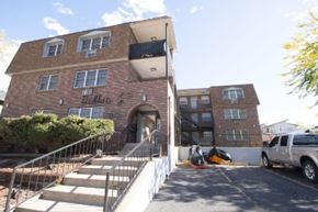 Englewood apartment for rent - A building with a sign that says "Downtown" on it.
